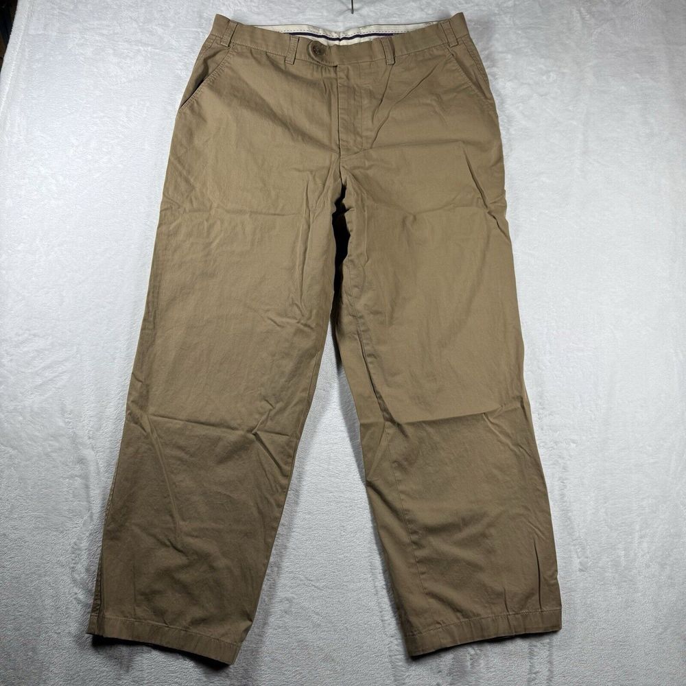 Hiltl Men's Flat‎ Front Stretch Dress Pants Khaki 36x29 German Business
